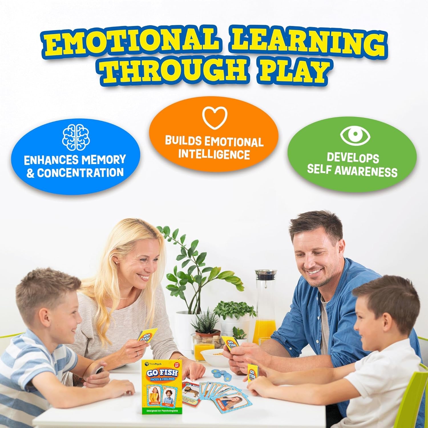 Go Fish – Faces & Feelings Card Game Social Emotional Learning Game for Kids Ages 6+ | Teaches Emotions through Play | 2-6 Players | Home, Therapy & Classroom Use