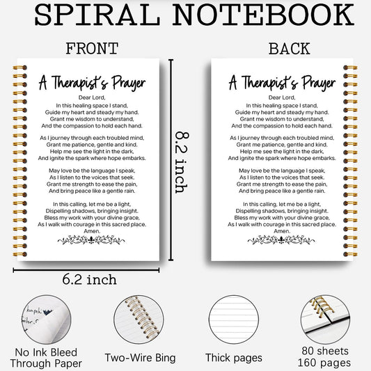 Guymn Christian Therapist Prayer Notebook, Therapist Gifts for Women Journal, Therapy Gifts, a Therapist'S Prayer Christian Hardcover Spiral Notebooks Journals, 5.5X8.3 Inch