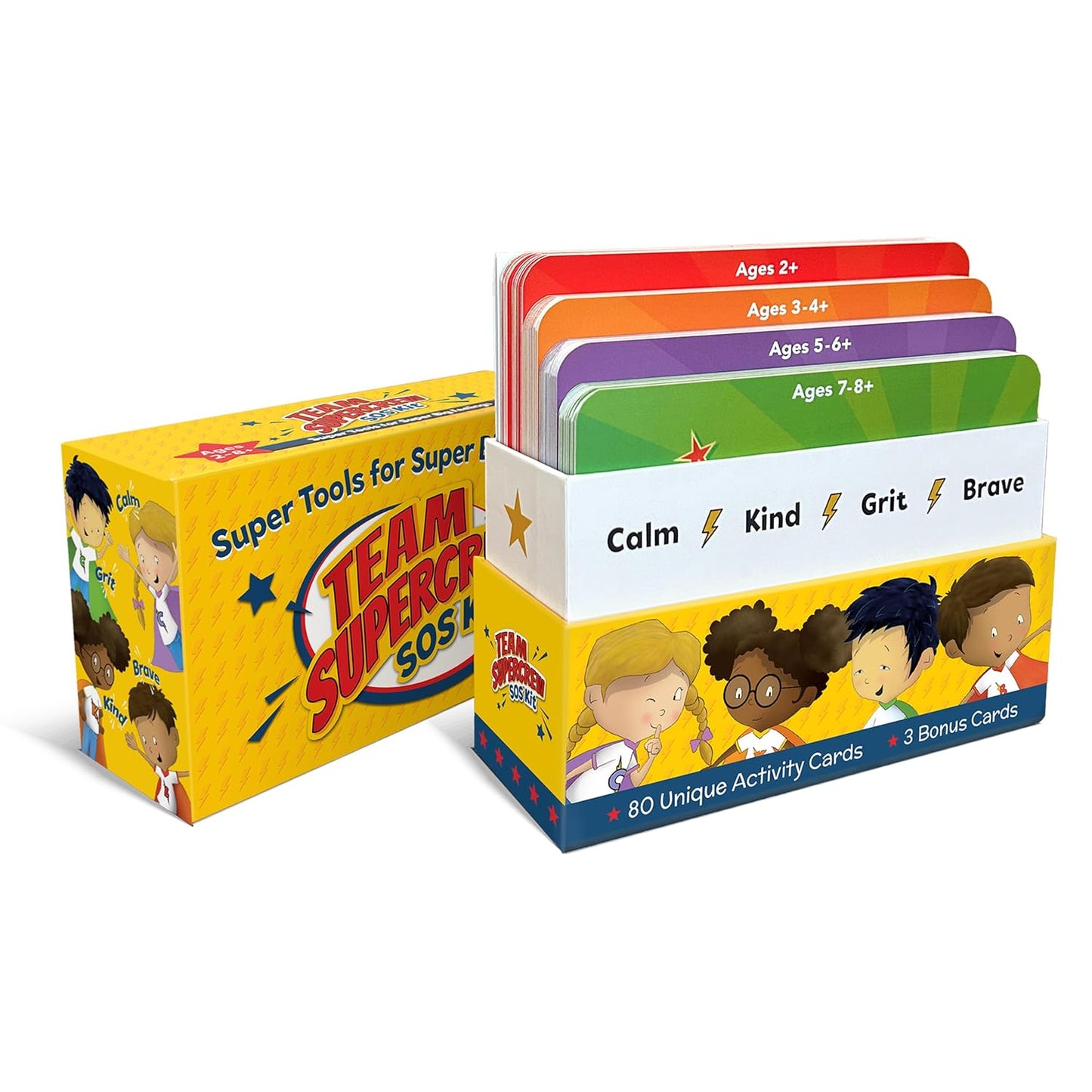 Team Supercrew SOS Kit – 83 Activity Cards for Kids Ages 2-8+ | Emotional Regulation Kit for Teaching Emotions, Social Skills & Positive Behavior | SEL Therapy Tools for Anger, Anxiety, Meltdowns