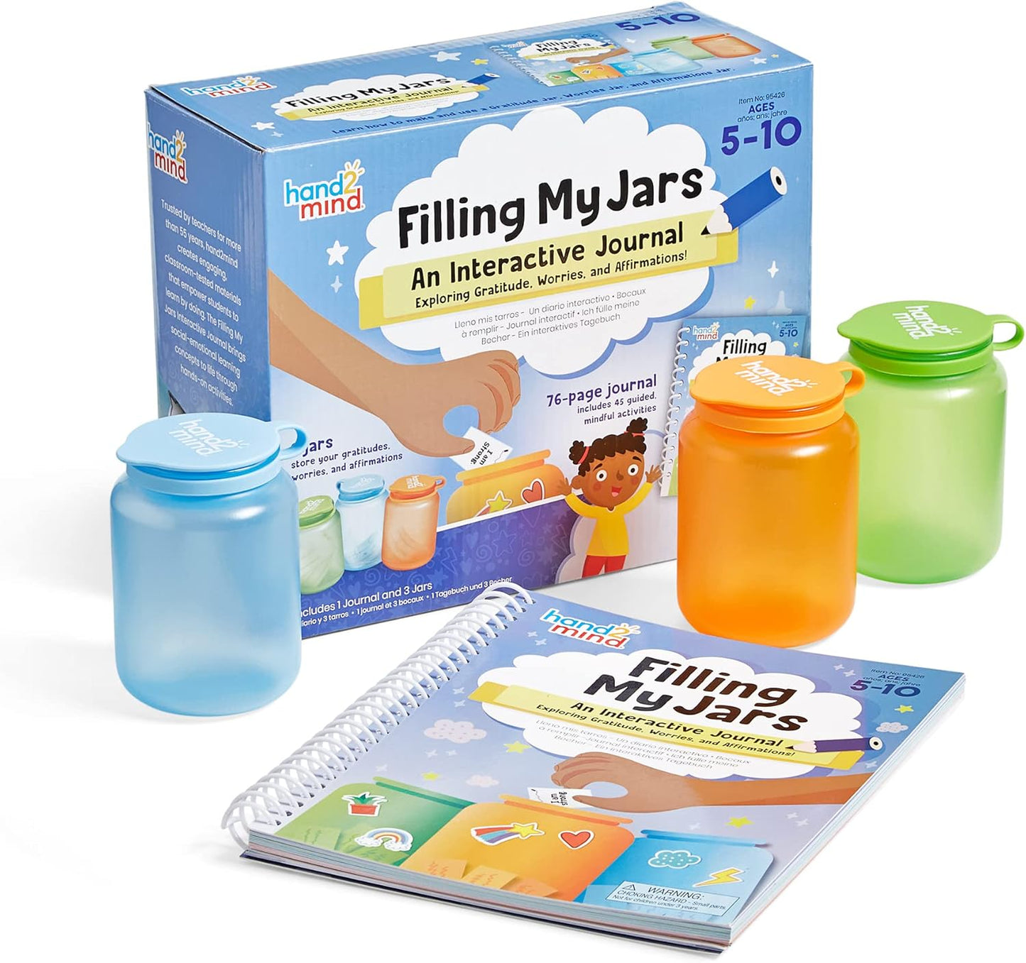 Filling My Jars Interactive Journal, Gratitude Journal, Positive Affirmations for Kids, Growth Mindset and Mindfulness for Kids, Social Emotional Learning Activities