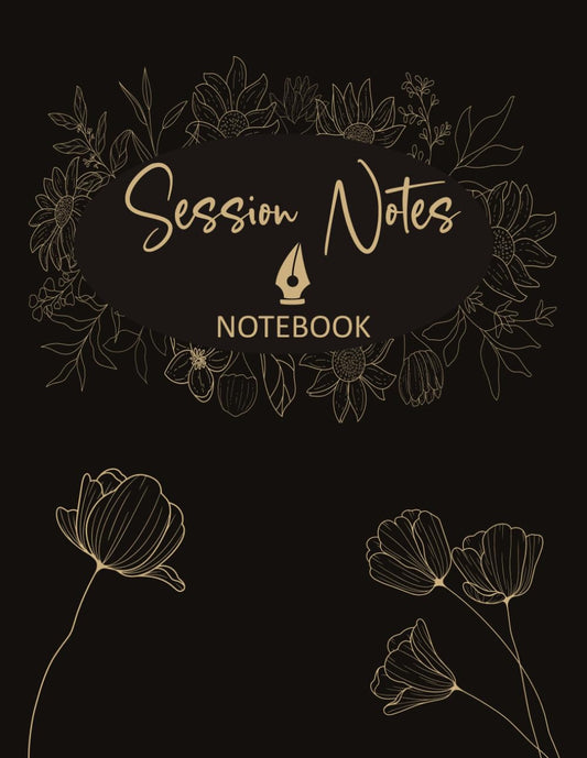 Session Notes Notebook for Therapist Counselors Coaches and Social Worker, Customized Log Book to Record Client Problems, Progress, Plans for Psychotherapists | Flower Cover Design