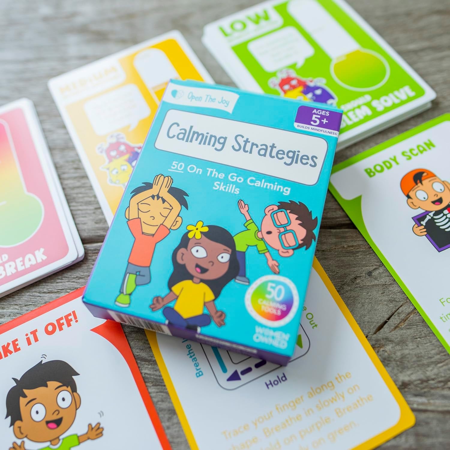 Calming Strategies Cards for Kids - Mindfulness Activities, Stress Relief Techniques, and Emotional Regulation Tools - Ages 4 and Up