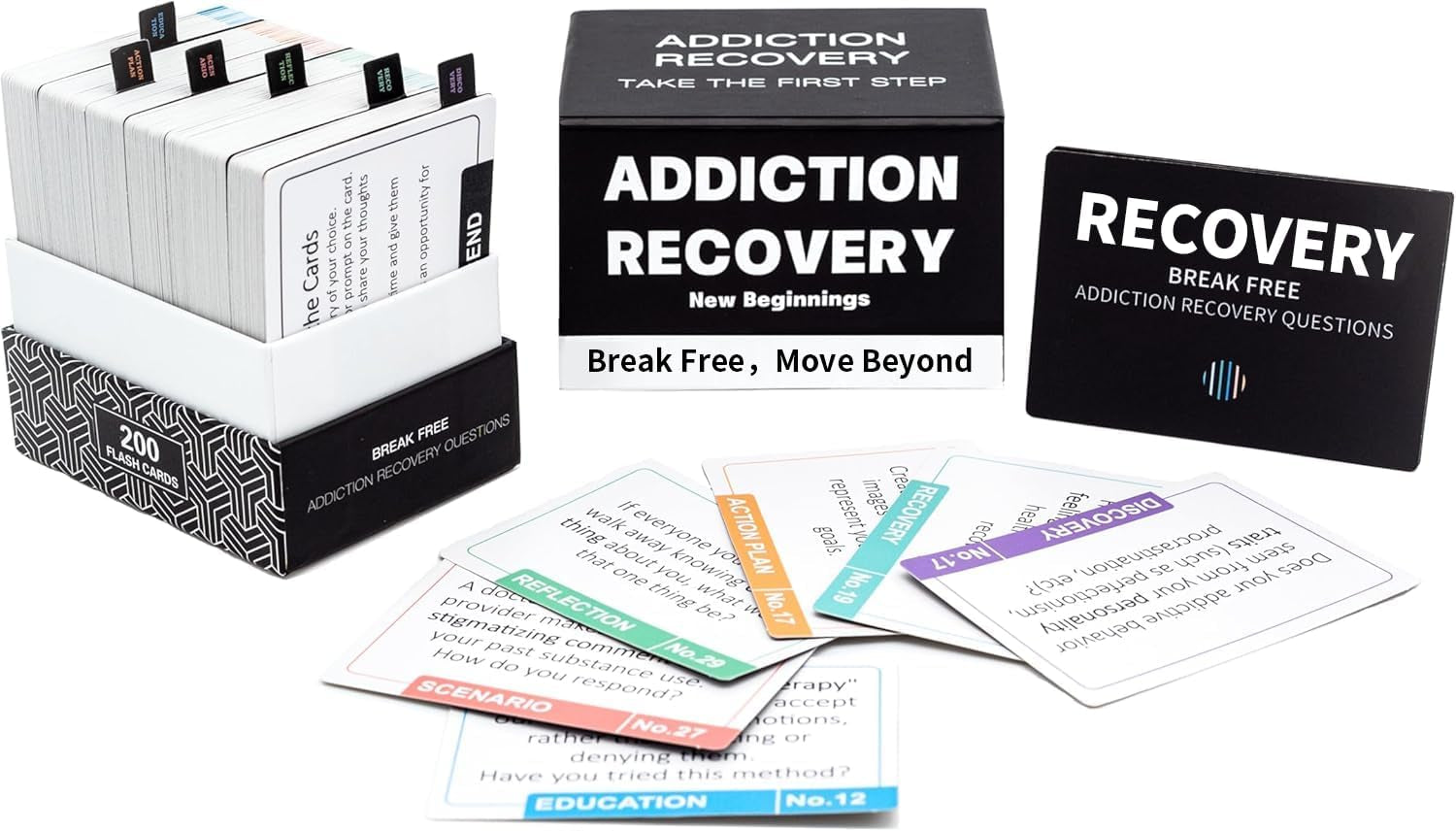 200 Addiction Recovery Cards for Engaging Group Therapy & Conversations – Icebreaker Tools for Addressing Substance Abuse, Mental Health Enhancement, and Preventing Relapse