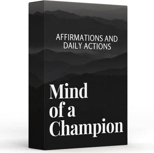 Mind of a Champion - Motivational Cards for Men Affirmations and Action Steps to Turn Dreams into Reality - for Productivity, Personal Development, Self Care, Mindfulness, Affirmation Cards for Men