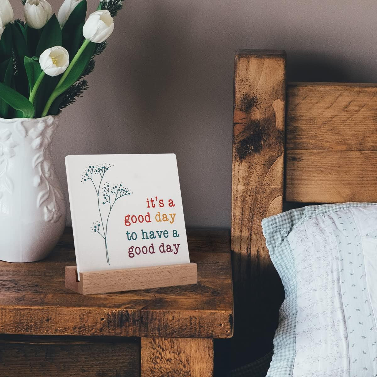 Positive Decor for Home Office, Motivational Gifts for Women, It'S a Good Day Sign Inspirational Desk Art Decor, Emotion Cheerful Support Mindset Good Vibes Decoration