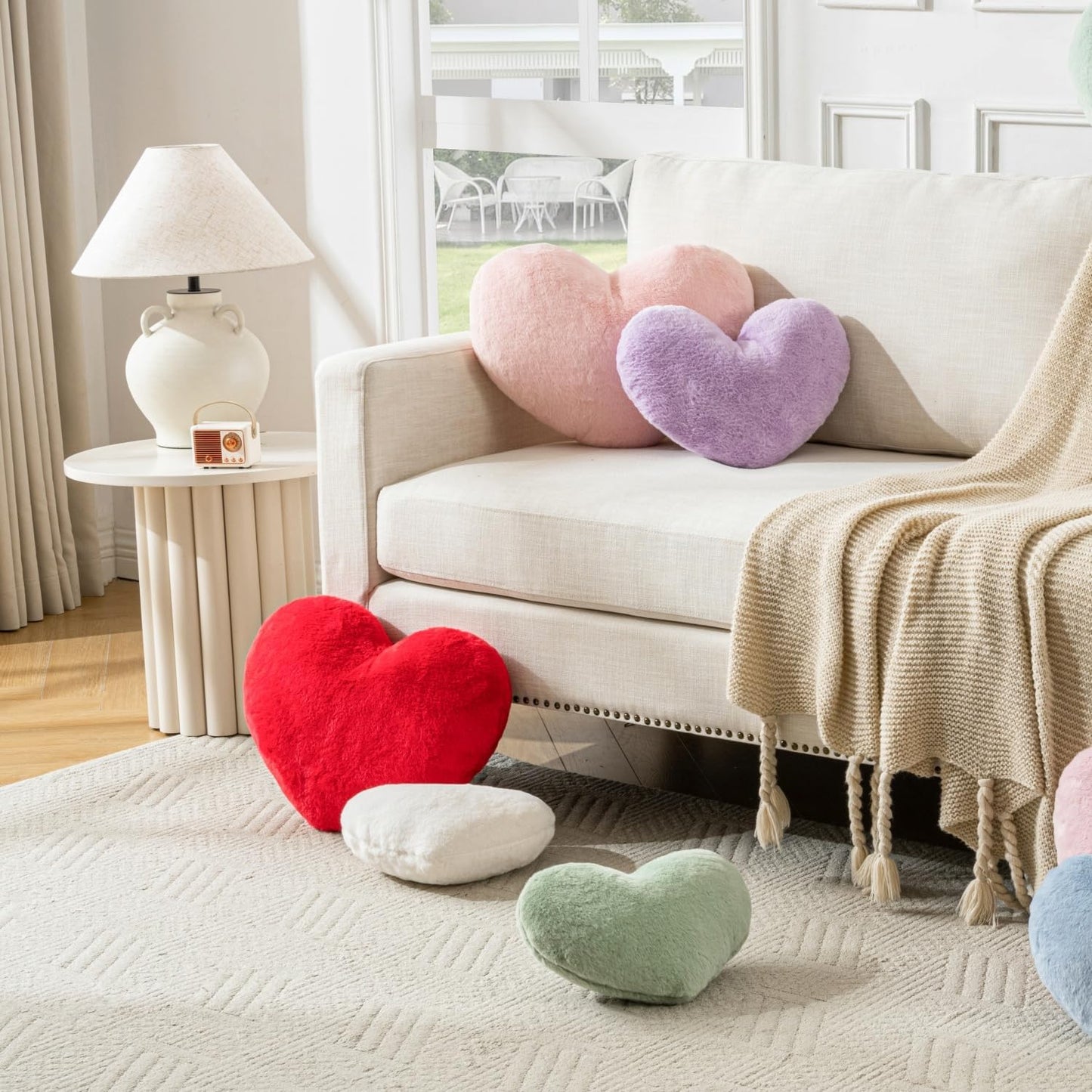 Heart Pillow Heart Shaped Throw Pillows Super Soft Faux Rabbit Fur Heart Throw P