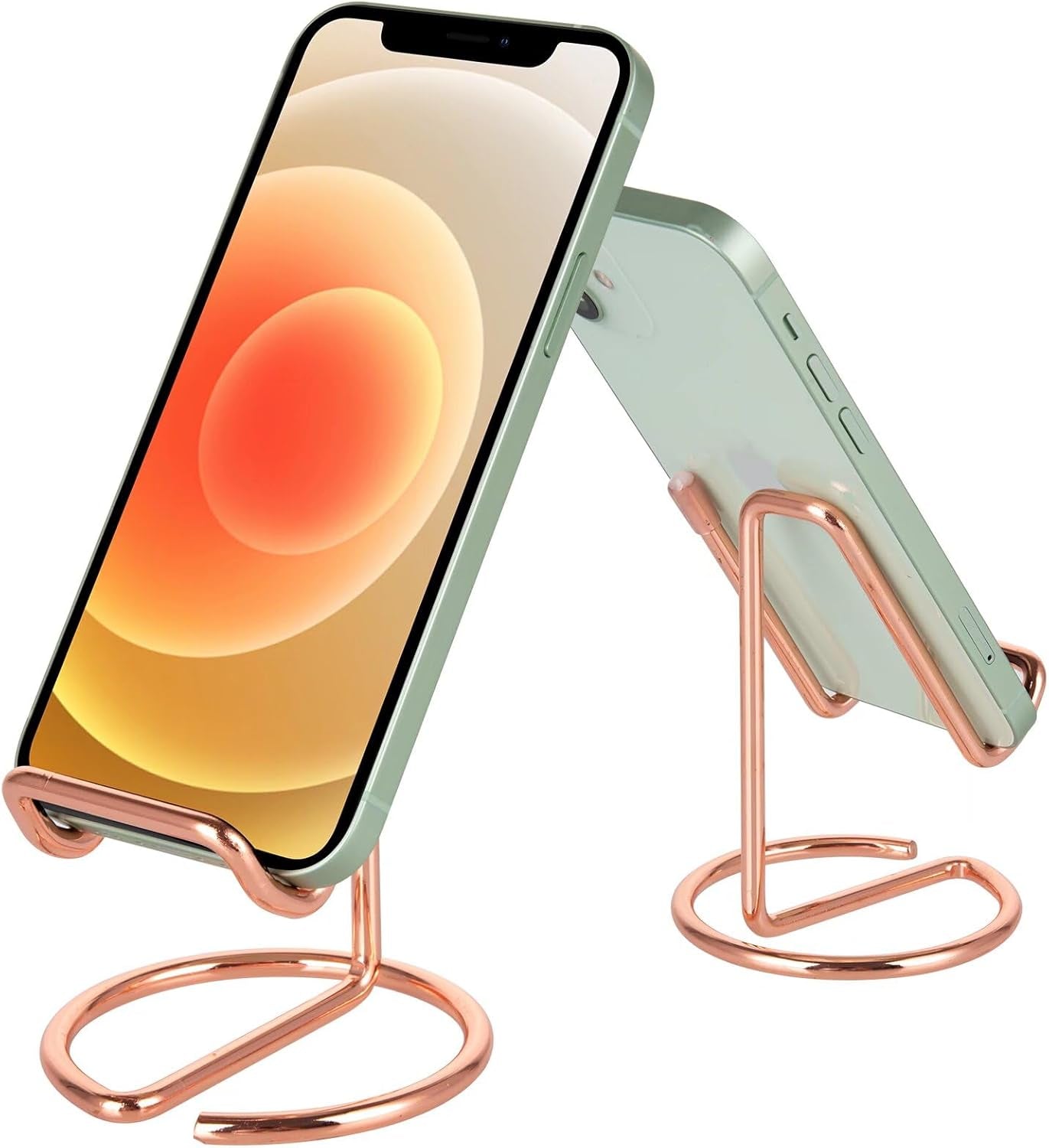 Cell Phone Stand for Desk, Cute Metal Gold Cell Phone Stand Holder Desk Accessories, Compatible with All Mobile Phones, Iphone, Ipad