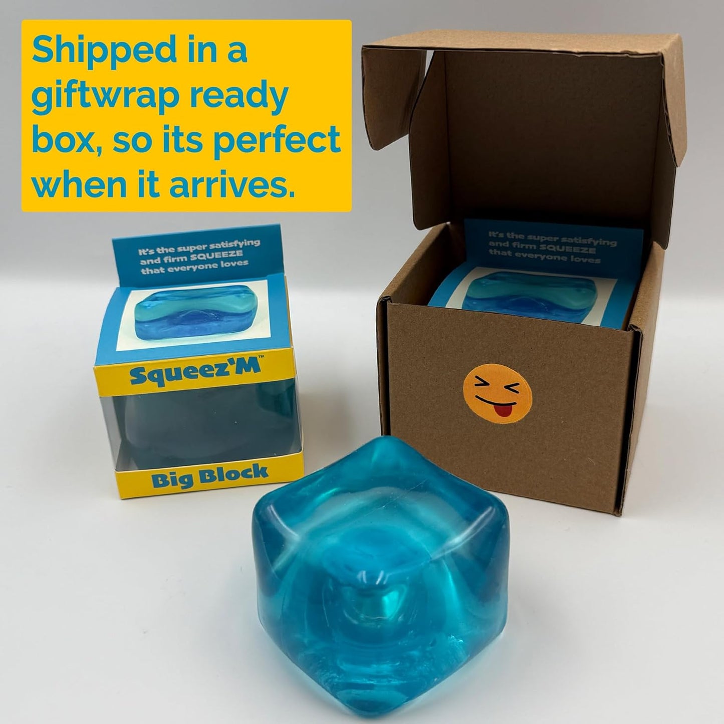 Premium Big Block  Cube – 35% Larger than the Standard Squishy Cube, Toy for Kids & Adults - Sensory Fidget for Stress Relief, Focus & Play – Colorful, Durable, Gift-Ready – ASTM Certified 3+