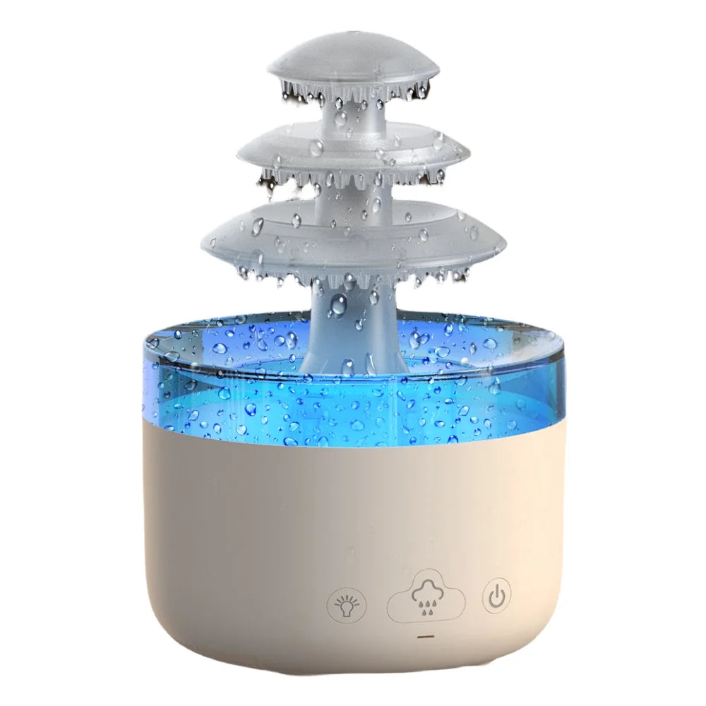 500Ml Usb Mini Rain Cloud Humidifier Creative Three Layer Water Drop Aromatherapy Diffusers Humidifier for Home