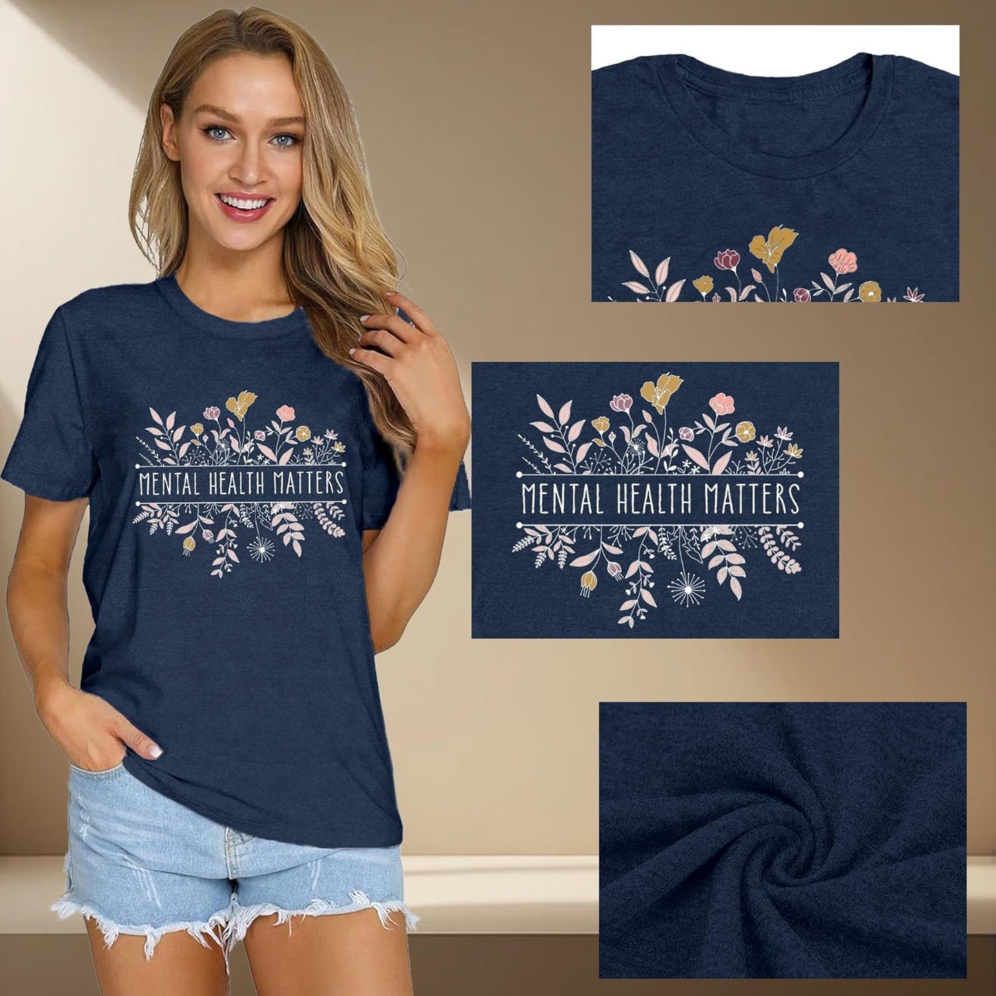 Mental Health Matters Shirt for Women Be Kind Tshirts Therapist Tee Top