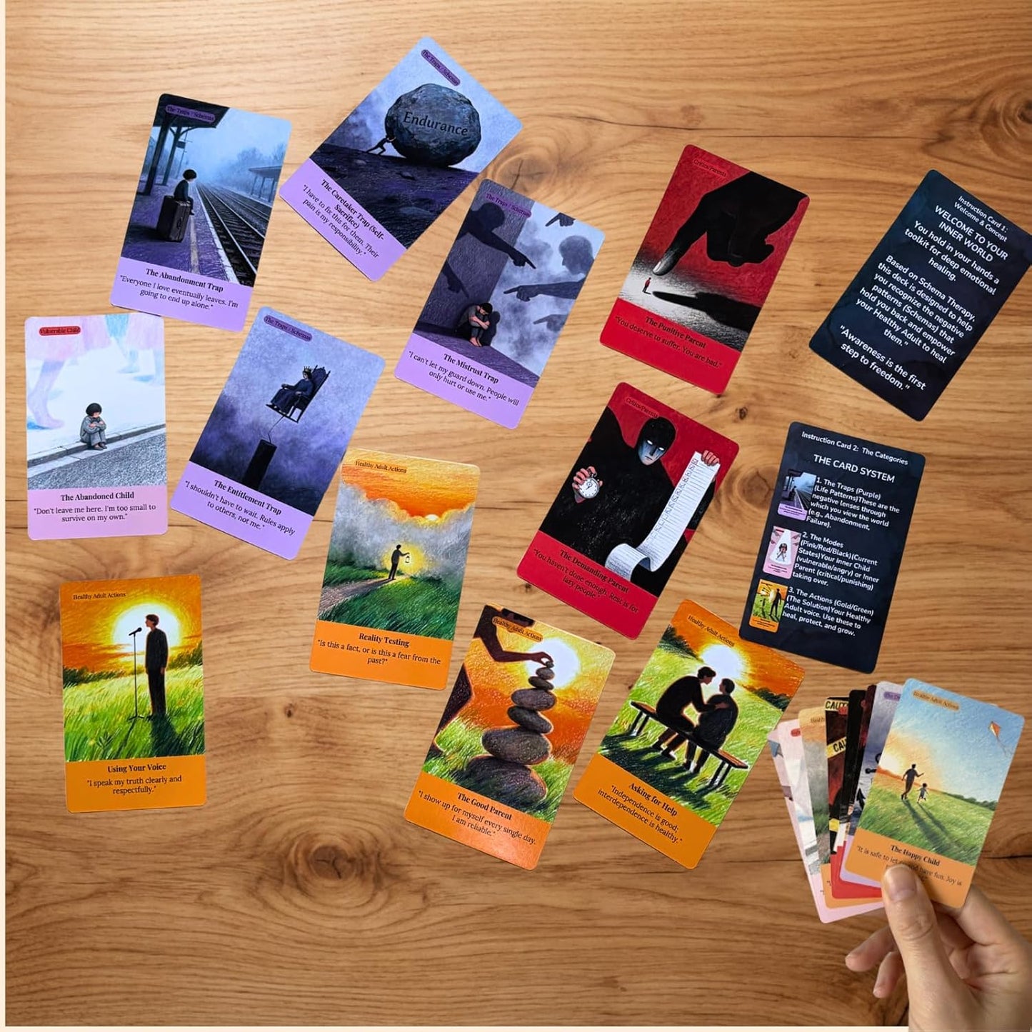 Schema Therapy Cards for Inner Child Healing & Emotional Regulation – 52-Card Deck to Break Negative Patterns, Silence the Inner Critic, and Nurture the Healthy Adult – Psychology Tools for Self-Care