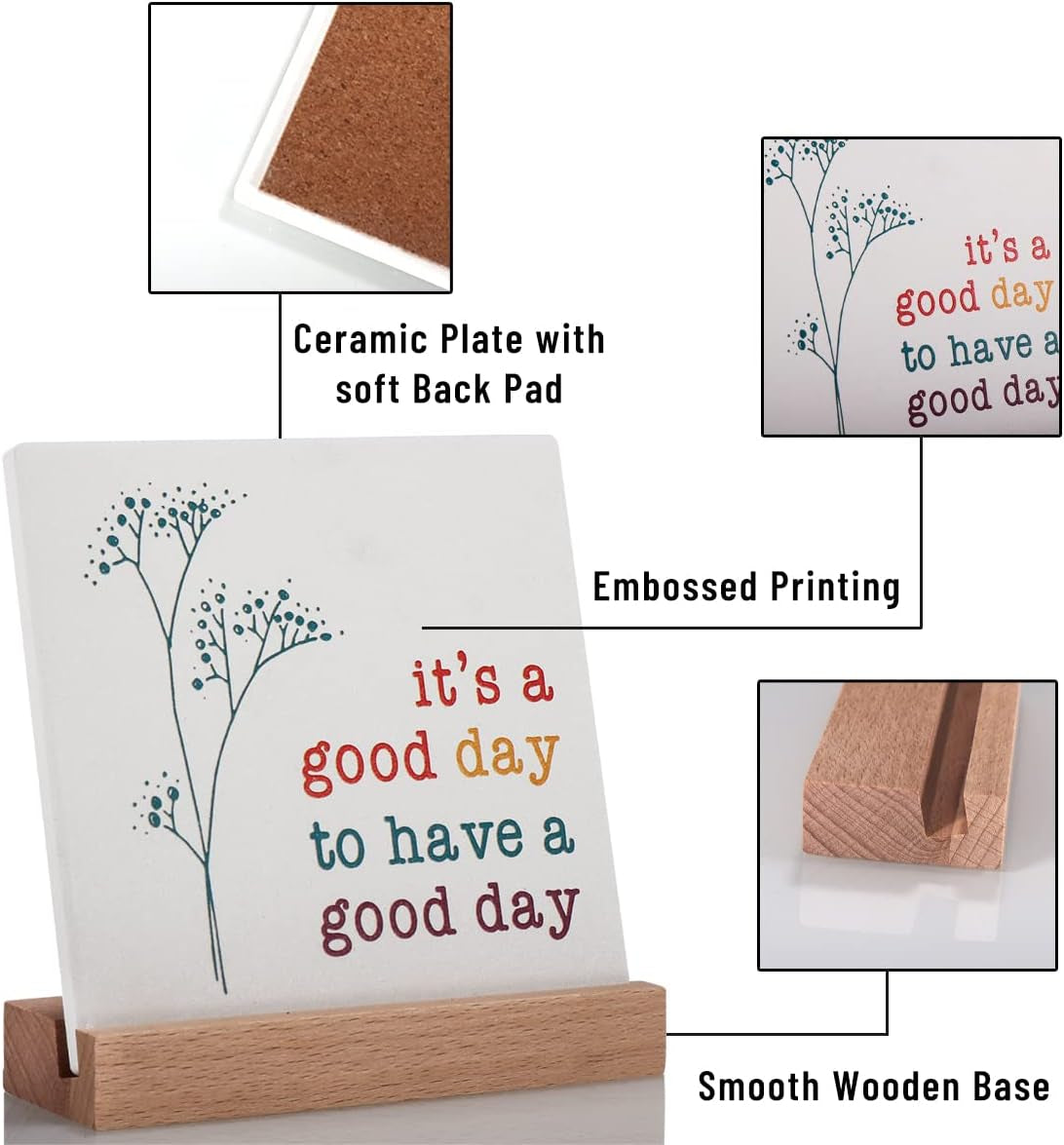 Positive Decor for Home Office, Motivational Gifts for Women, It'S a Good Day Sign Inspirational Desk Art Decor, Emotion Cheerful Support Mindset Good Vibes Decoration
