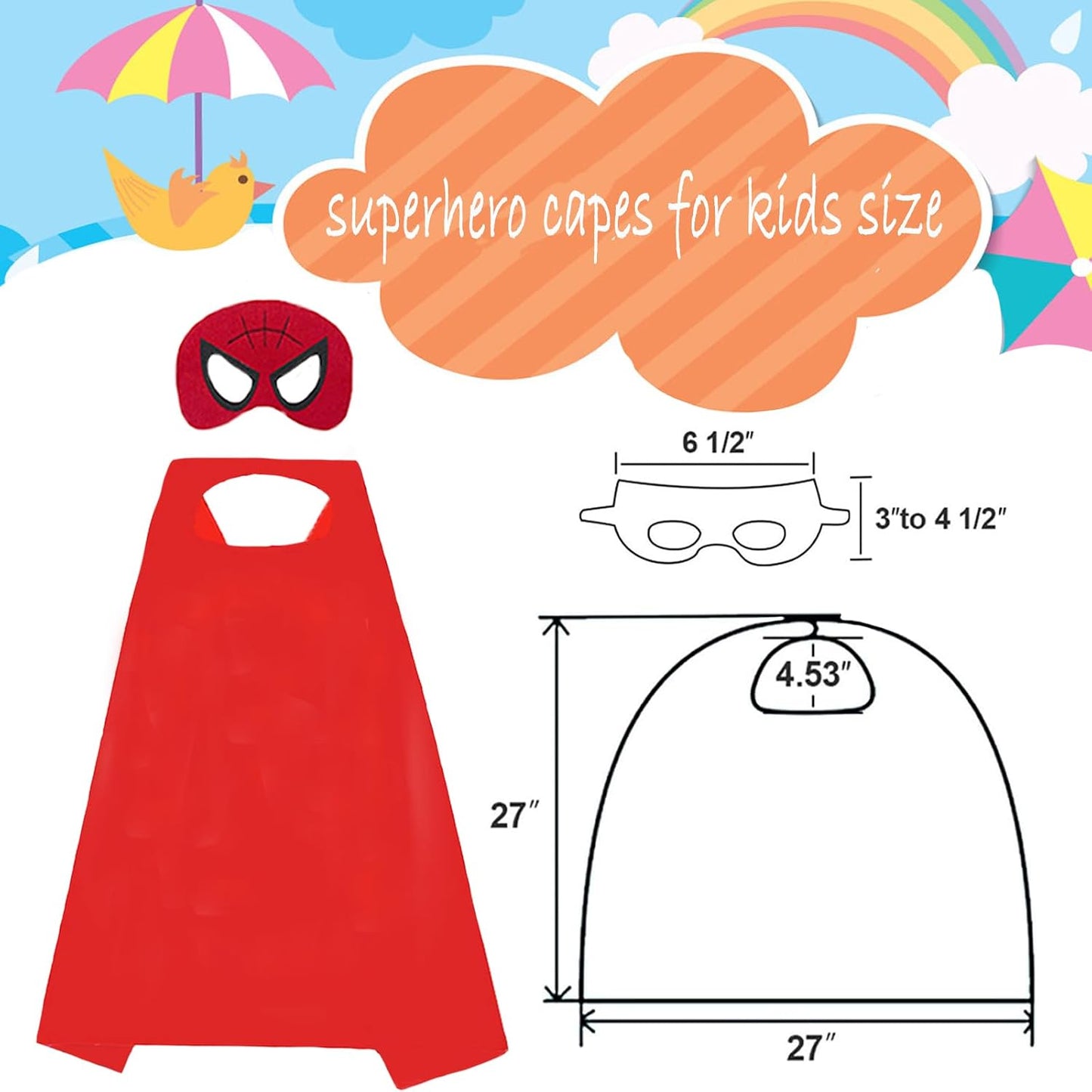 Kids Superhero Capes Satin Cosplay Cape Dress up Cloak for Boys Girls Birthday Halloween Party Supplies(4 Pack)