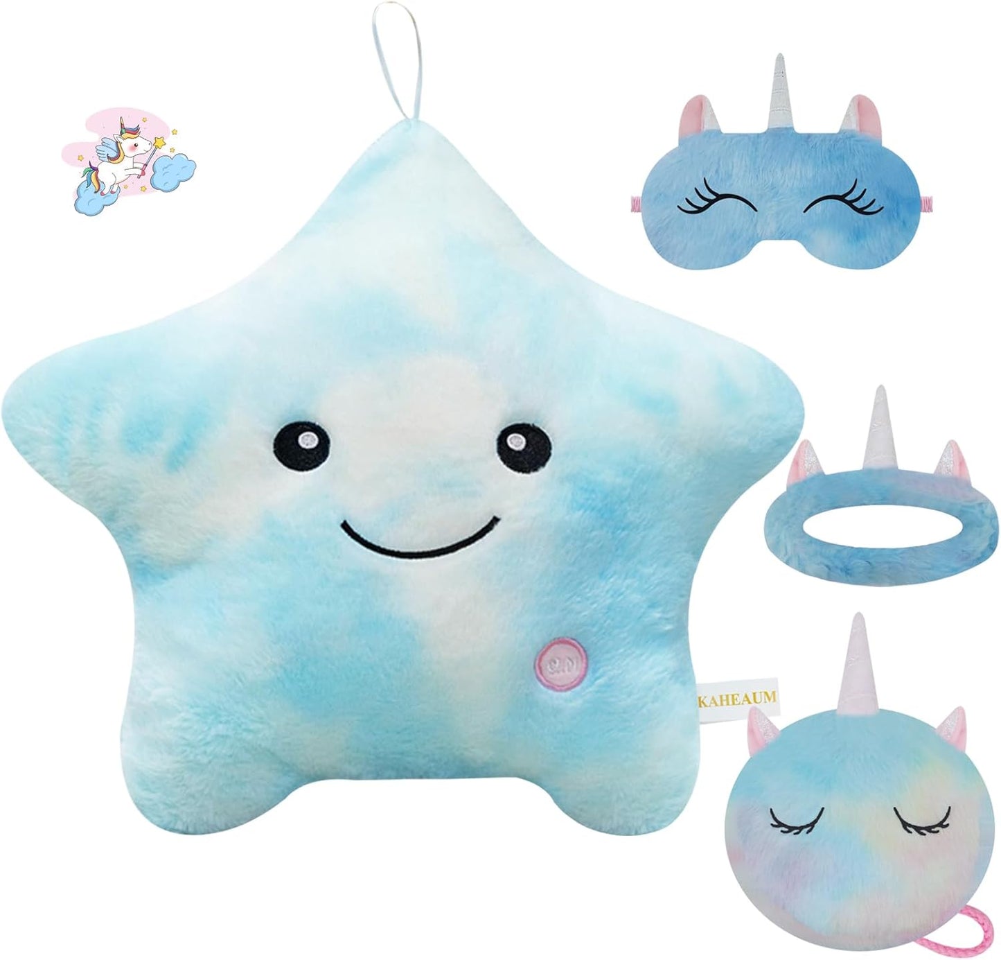 Kids Decorative Pillow,Cute Star LED Light up Pillow Gift for Girls Women Birthday Unique Throw Pillows Bedroom Couch Office Lumbar Back Cushion Purple Plush Pillow Stuffed Toy