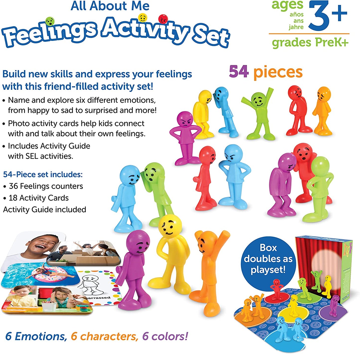 All about Me Feelings Activity Set - Emotional Regulation Tools for Kids, Preschool Classroom Must Haves, Social Skills Activities, People Figurines, Toddler Emotions Gifts