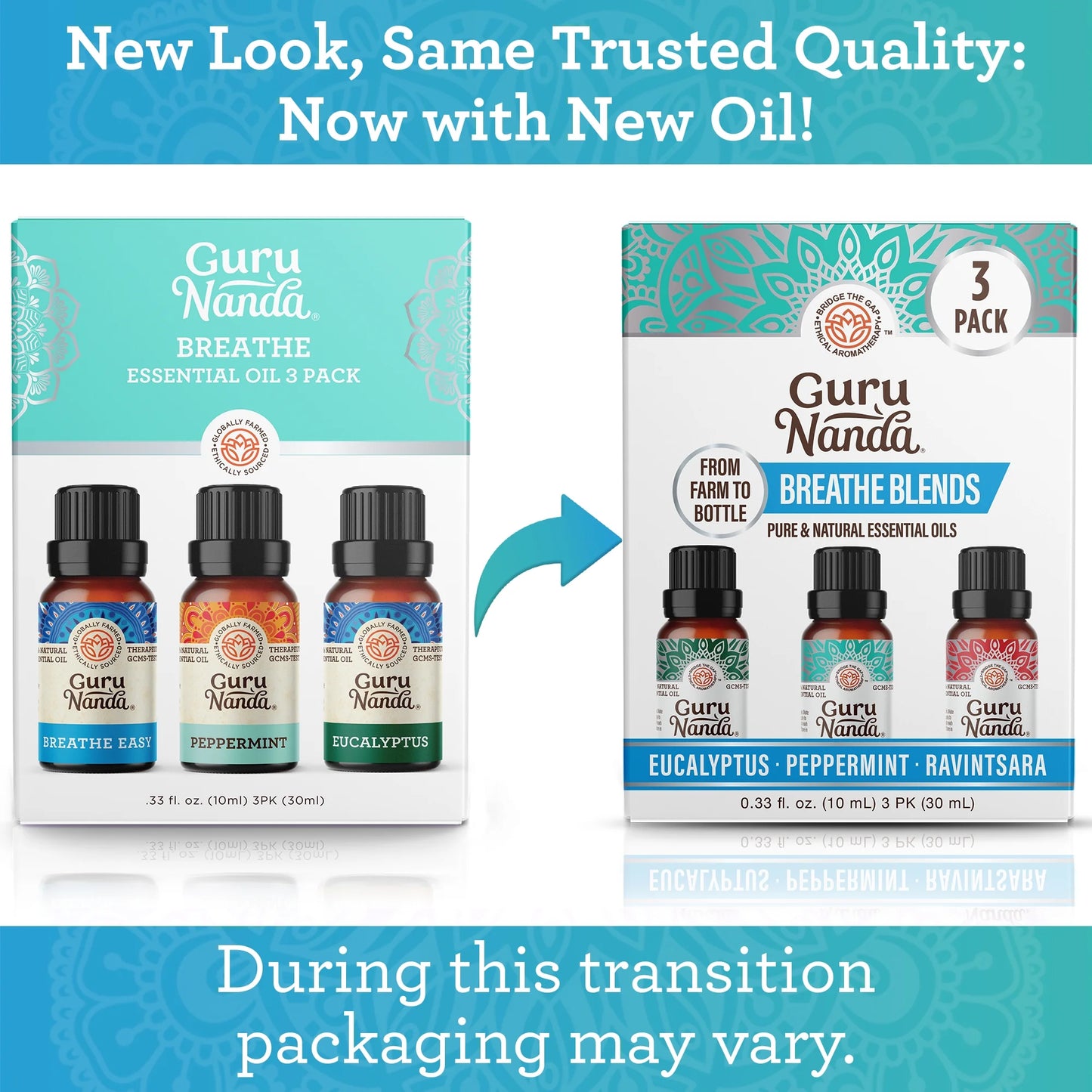 Breathe Essential Oil Blends for Congestion, Sinus & Aromatherapy - Set of 3