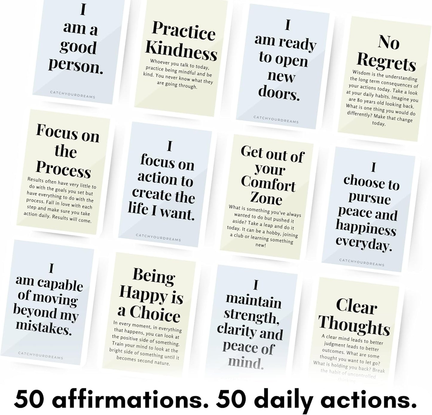 Mind of a Champion - Motivational Cards for Men Affirmations and Action Steps to Turn Dreams into Reality - for Productivity, Personal Development, Self Care, Mindfulness, Affirmation Cards for Men