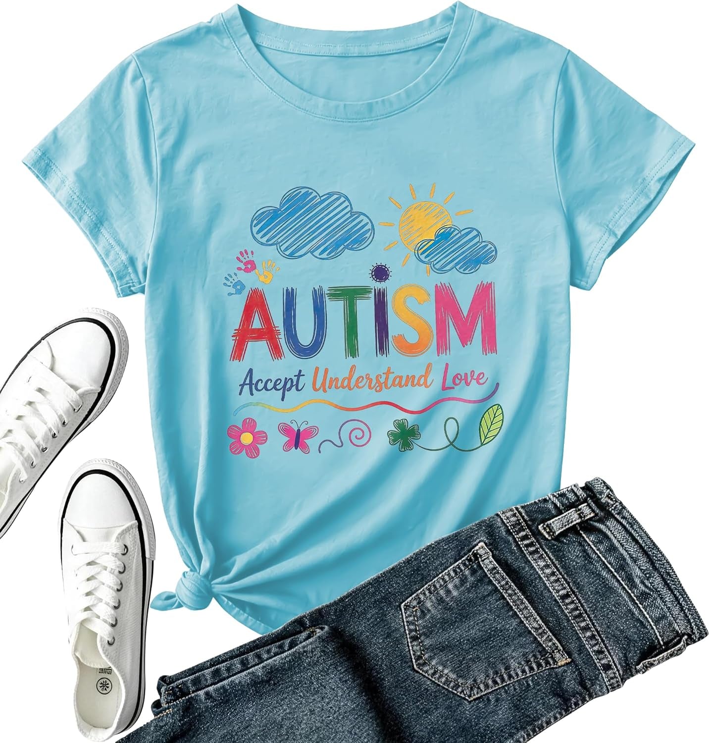 Mental Health Awareness Shirt Women-Brain Flower Tshirt Women Neuro Diversity Tee Tops Motivational Short Sleeve