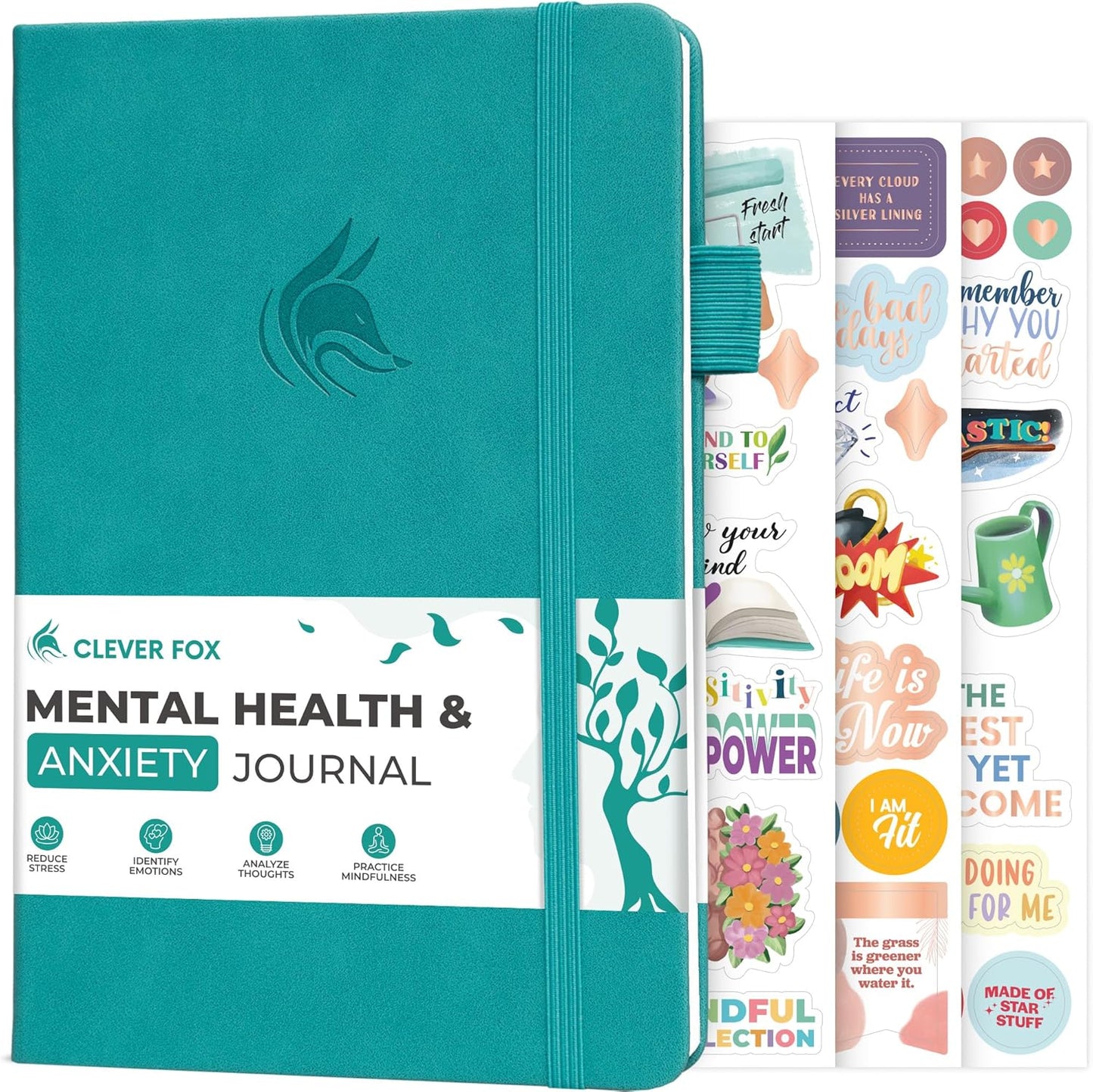 Mental Health & Anxiety Journal – Guided CBT Journal with Prompts for Self Help & Stress Relief – Mood & Emotion Tracker (Purple)