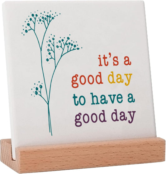Positive Decor for Home Office, Motivational Gifts for Women, It'S a Good Day Sign Inspirational Desk Art Decor, Emotion Cheerful Support Mindset Good Vibes Decoration