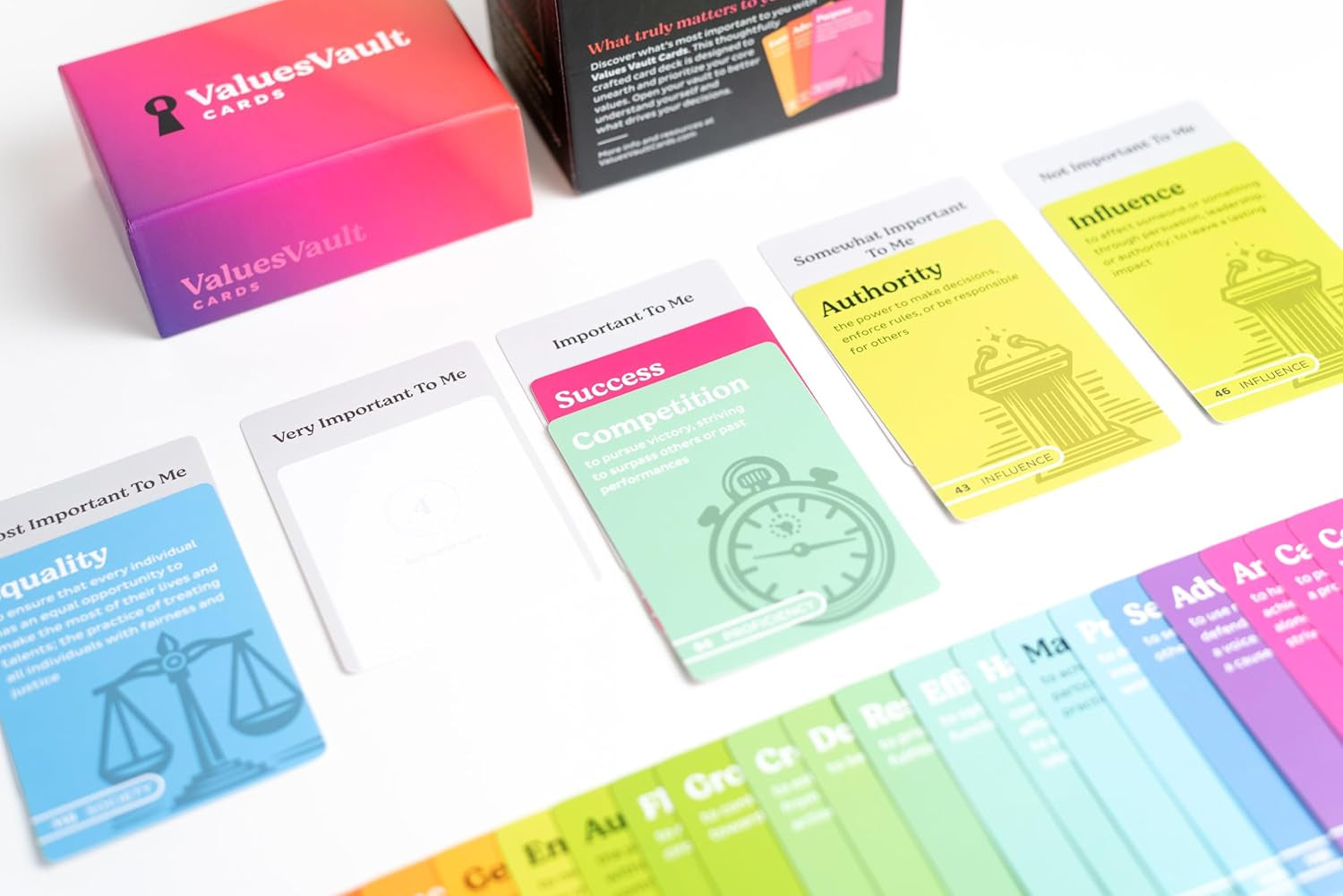 Core Values Cards Sort Deck 208 Values Cards | Therapist-Designed for Self Discovery & Personal Growth Tool