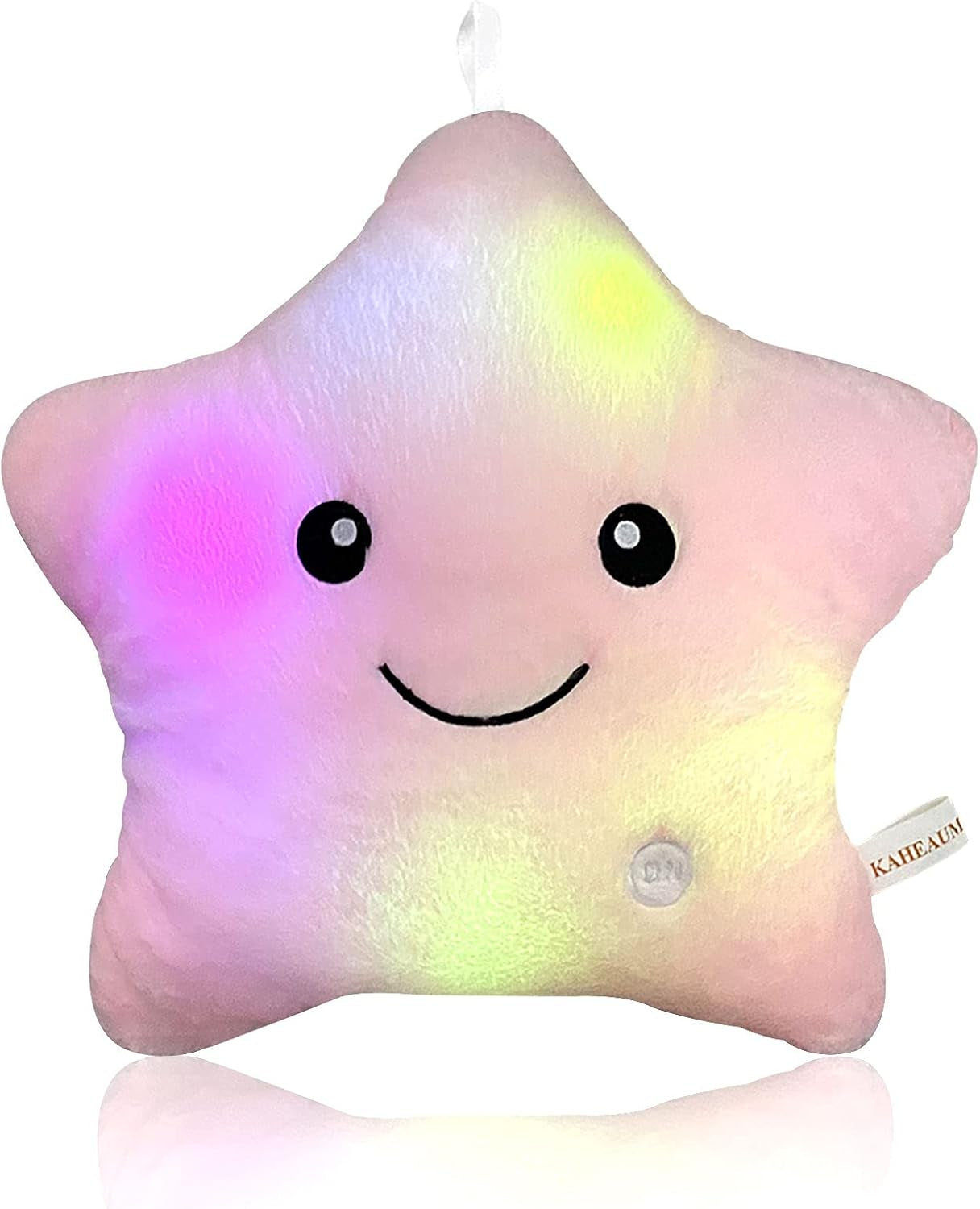 Kids Decorative Pillow,Cute Star LED Light up Pillow Gift for Girls Women Birthday Unique Throw Pillows Bedroom Couch Office Lumbar Back Cushion Purple Plush Pillow Stuffed Toy