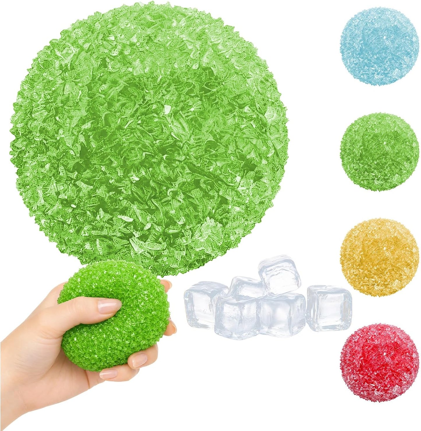 Crunchy Squishy Stress Ball, 2026 New Ice Skin Fidget Sensory Toy, Waxberry Moldable Crunchy Stress Balls, Slushy Squeeze Ball for Stress Relief (Red)