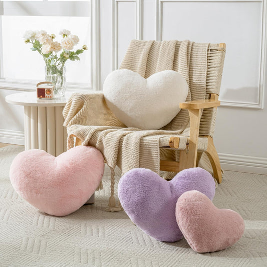 Heart Pillow Heart Shaped Throw Pillows Super Soft Faux Rabbit Fur Heart Throw P