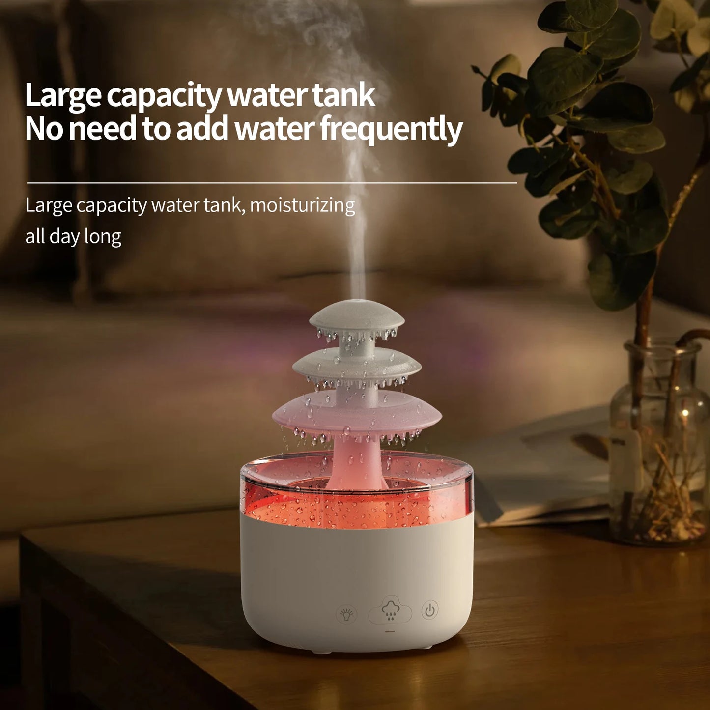 500Ml Usb Mini Rain Cloud Humidifier Creative Three Layer Water Drop Aromatherapy Diffusers Humidifier for Home