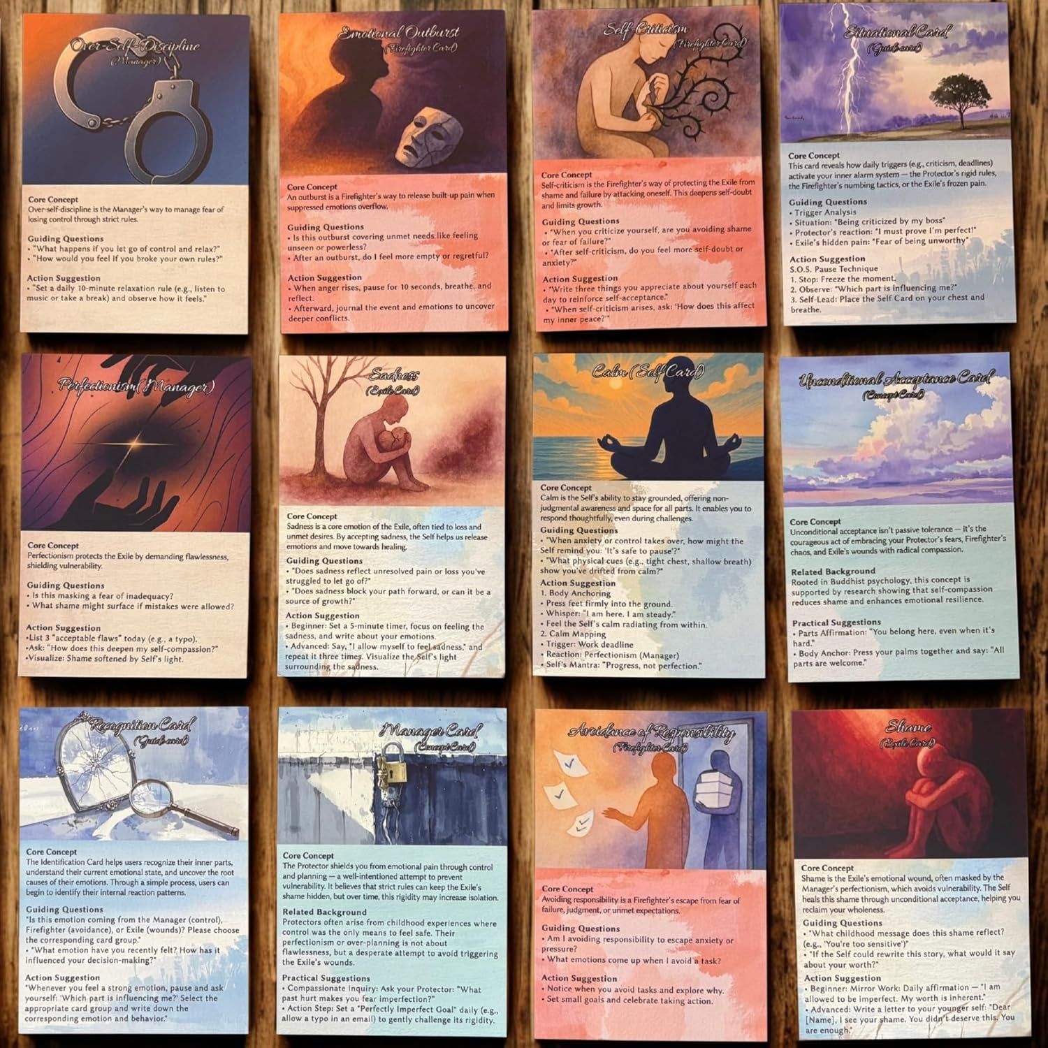 IFS Therapy Cards for Internal Family Systems – Essential Therapist Tools for Coping Skills, Anxiety, Depression, PTSD & Trauma Healing – Powerful Psychotherapy Cards for Effective Counseling