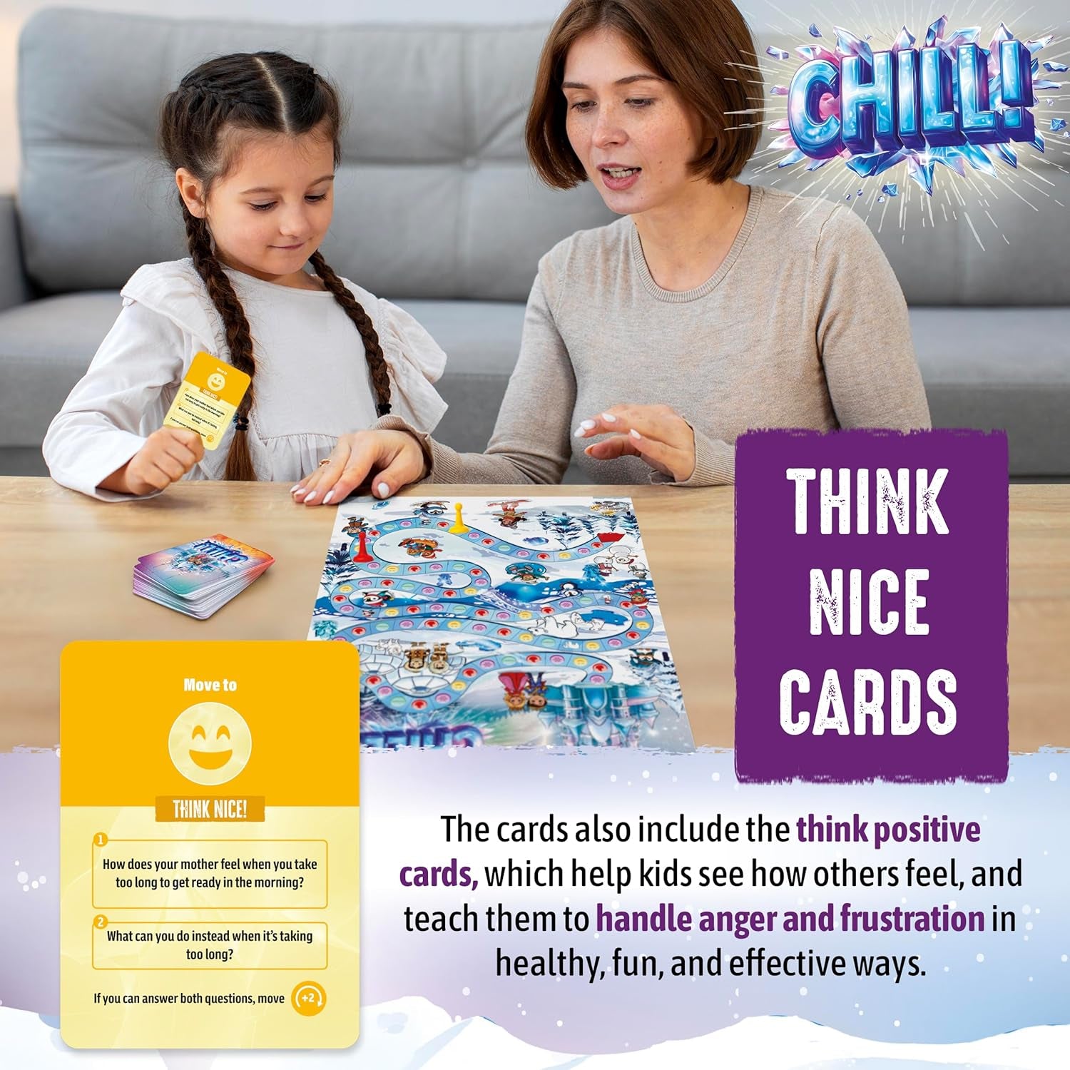 CHILL Anger Management for Kids, Ages 5-9, Therapy Games, Social Emotional Learning, Fun Social Skills Board Game for Therapists & Families
