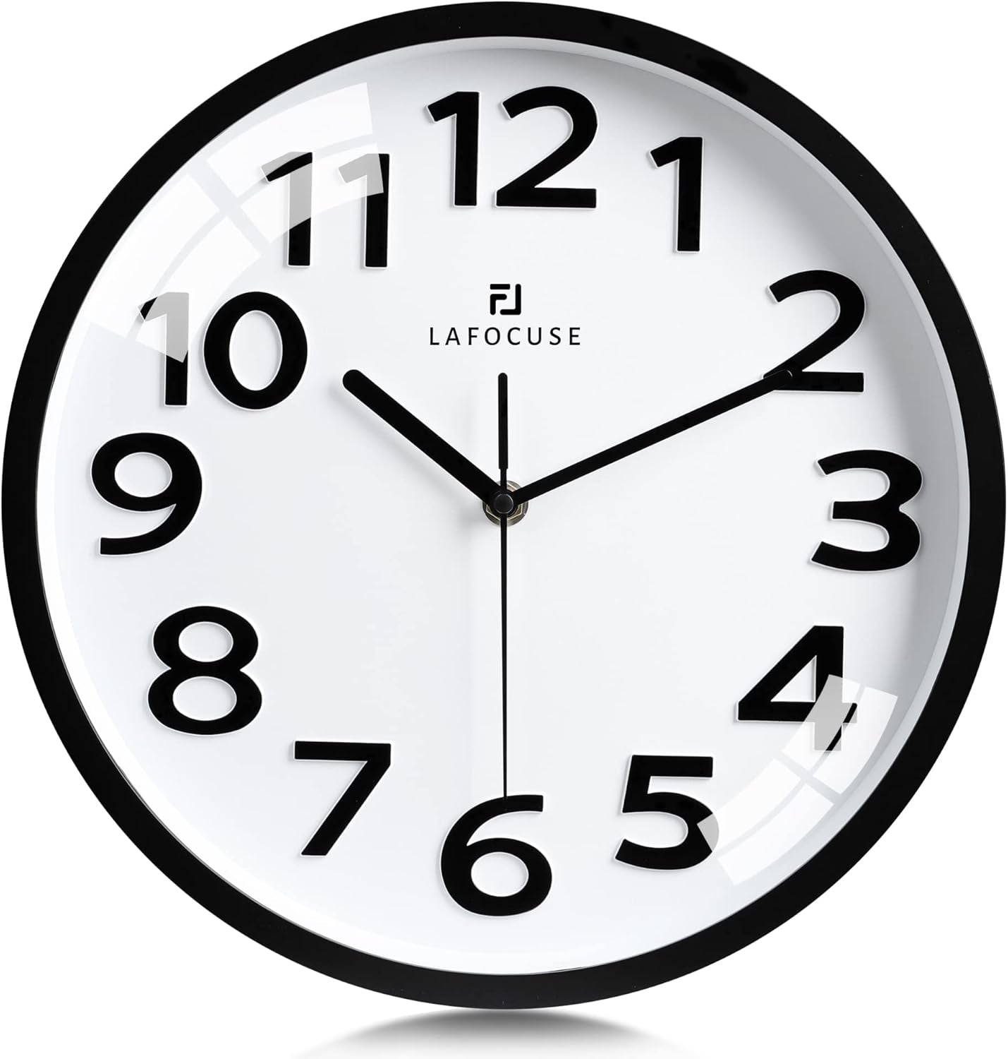 12 Inch Silent 3D Numbers Pink Wall Clock Girls Bedroom, Battery Operated Pink Clock Wall for Living Room Decor