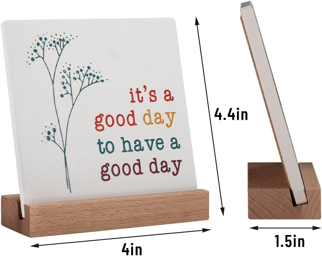 Positive Decor for Home Office, Motivational Gifts for Women, It'S a Good Day Sign Inspirational Desk Art Decor, Emotion Cheerful Support Mindset Good Vibes Decoration