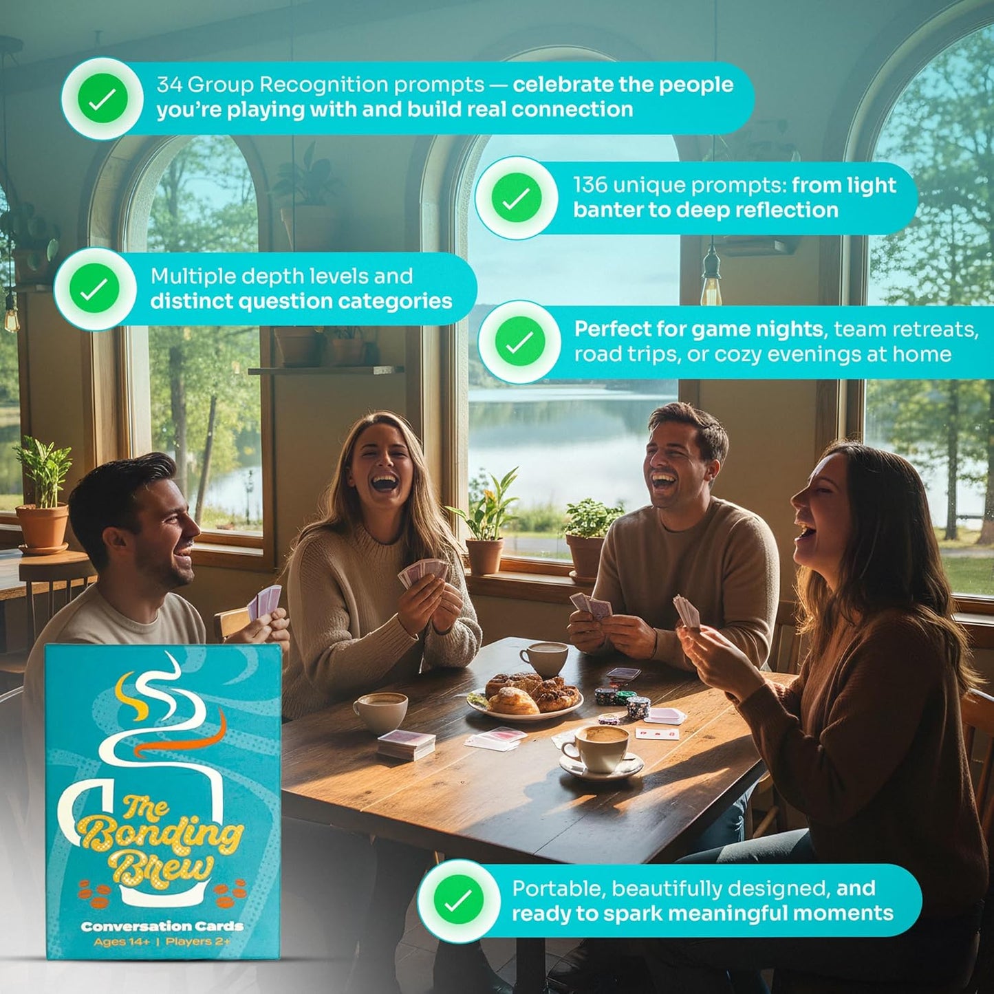 136 Deep Conversation Cards for Intimacy & Soulful Connection | Vulnerability Game for Couples, Families, Best Friends, & Deep Thinkers | Gift for Date Night, Birthdays or Holidays