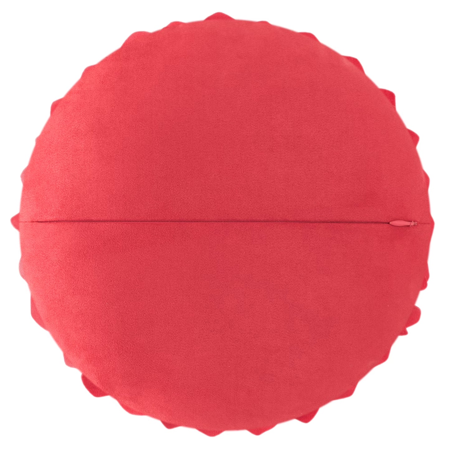 Decorative round Suede Flower Throw Pillows with Insert for Bed Sofa 14 Inch Orange Red