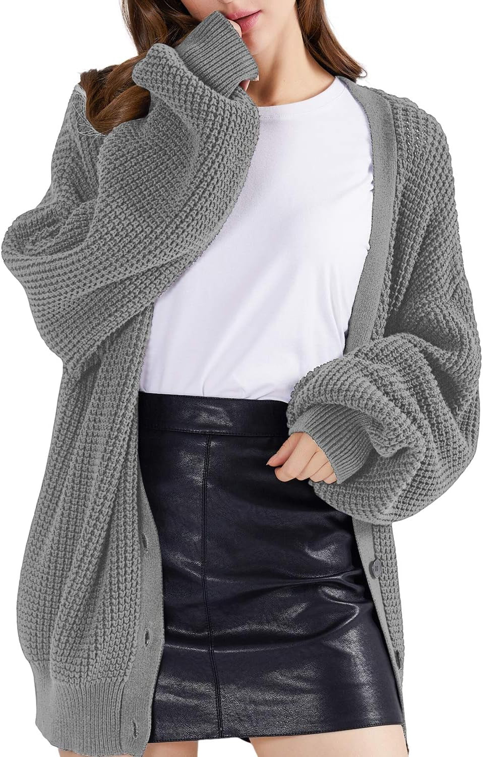 Cardigan Sweaters for Women 100% Cotton Button-Down Oversized Knit Outerwear Fall Tops for Women 2026
