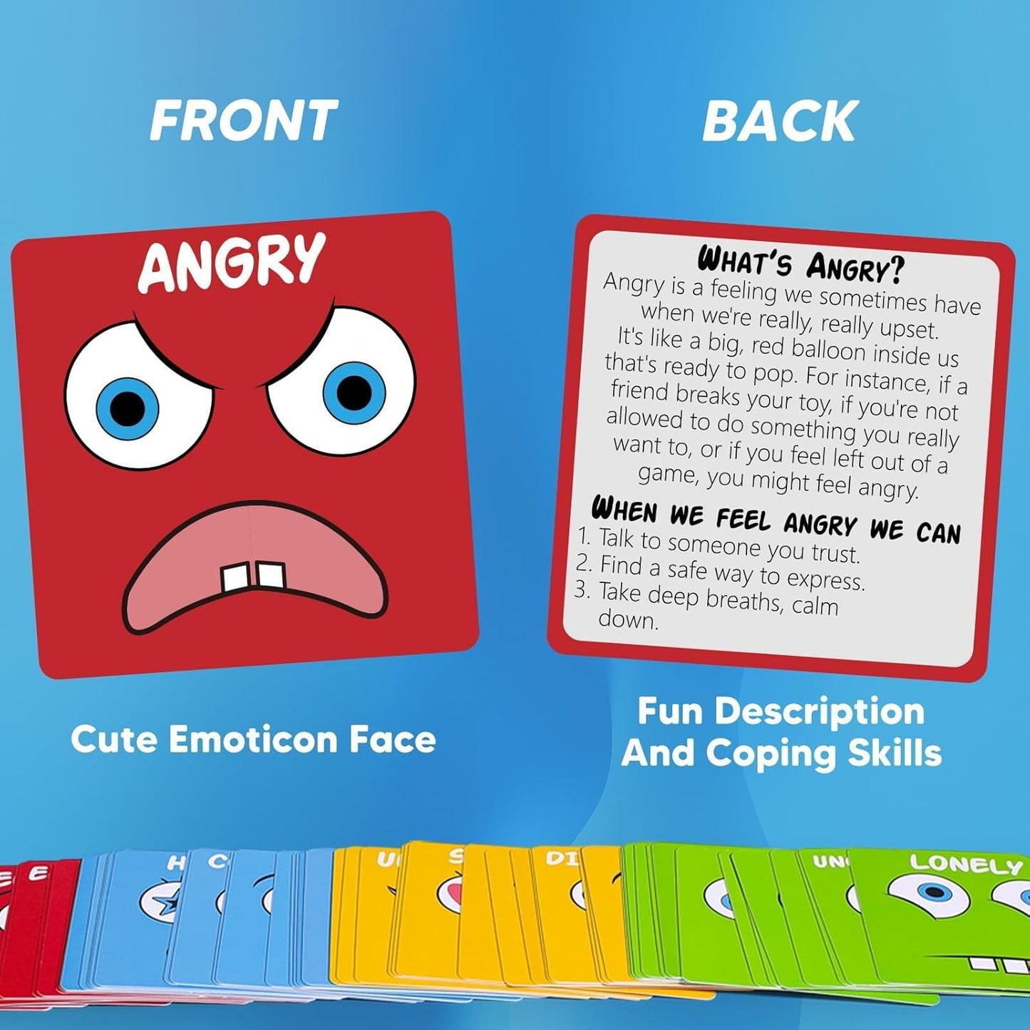 Feelings Cube Game for Kids Social Emotional Learning, W/56 Emotion Cards, Autism Speech Therapy Materials & Activities, School Counselor Office Must Haves, Feeling Toy for Kids