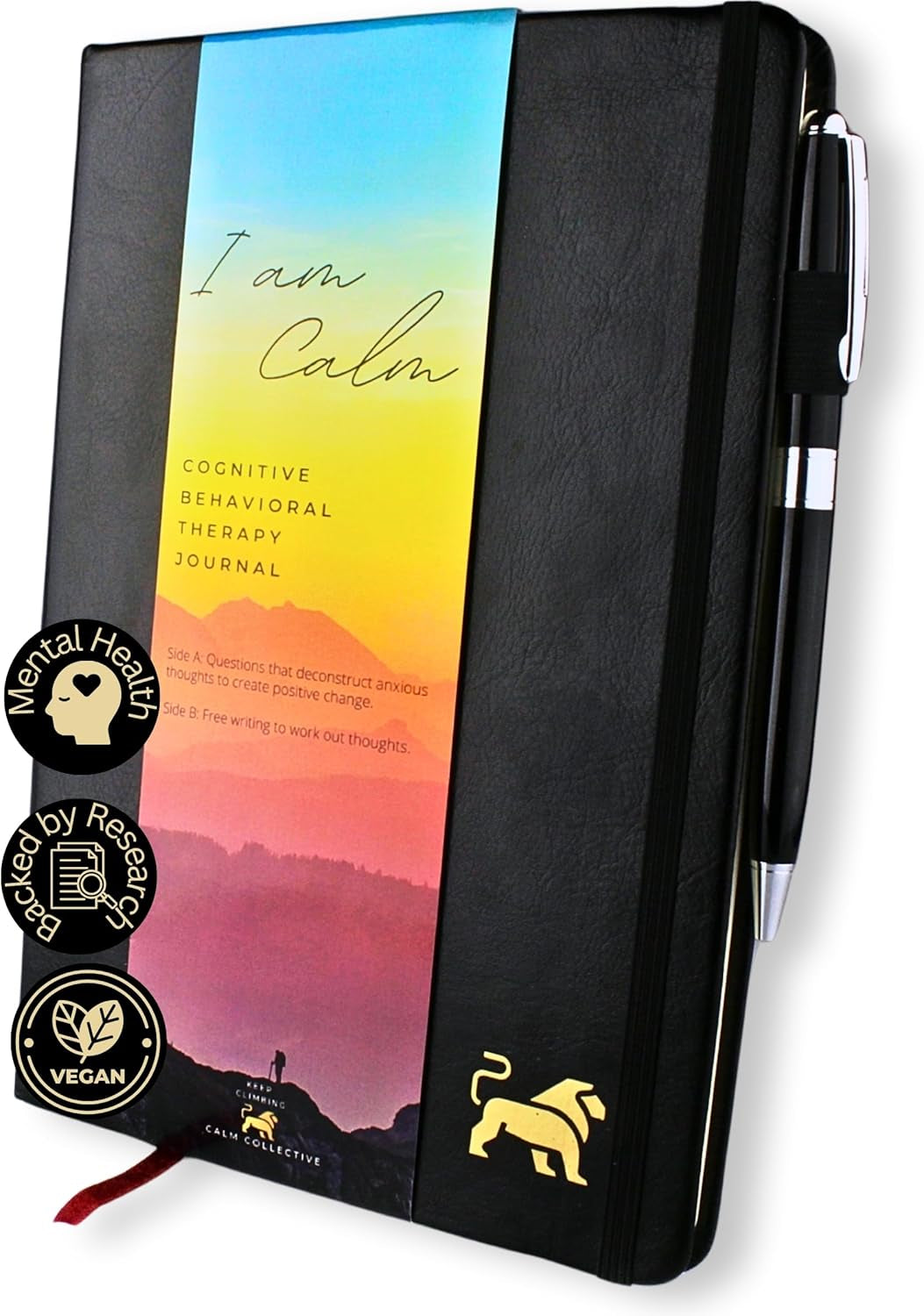 Guided CBT Anxiety Relief Journal Kit for Mental Health Therapy with Free Pen Included, Mindfulness Self Care Prompts, Gratitude & Habit Tracker, Wellness Gift Diary Notebook