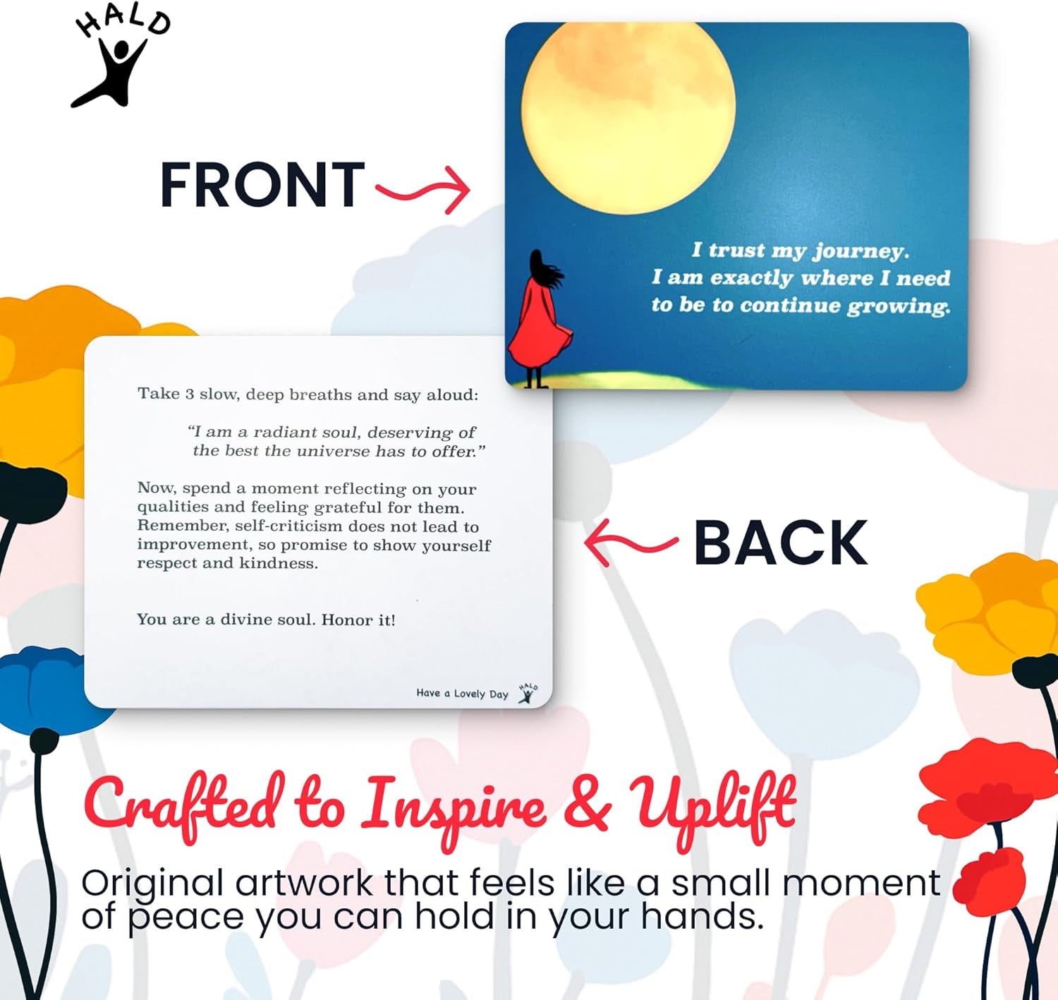 Positive Affirmation Cards with Mindfulness Exercises, Inspirational Tools for Everyone, Motivational Items, Self Care Gifts for Women, Men & the Youth, 60 Transformative Affirmation Cards