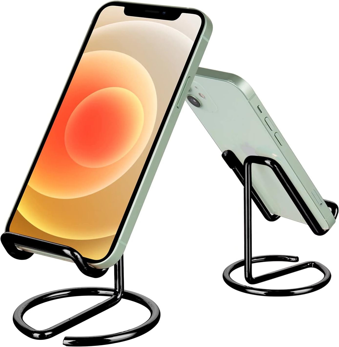 Cell Phone Stand for Desk, Cute Metal Gold Cell Phone Stand Holder Desk Accessories, Compatible with All Mobile Phones, Iphone, Ipad