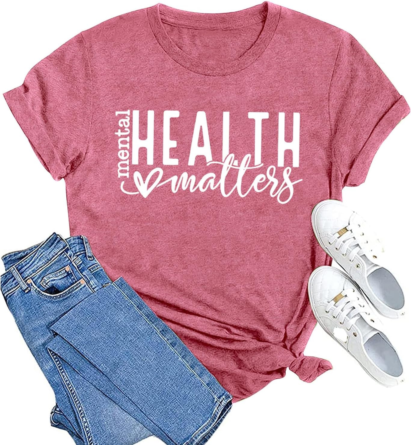 Mental Health Matters Shirt Womens Therapist Psychologist Tshirt Human Brain Illness Awareness Short Sleeve
