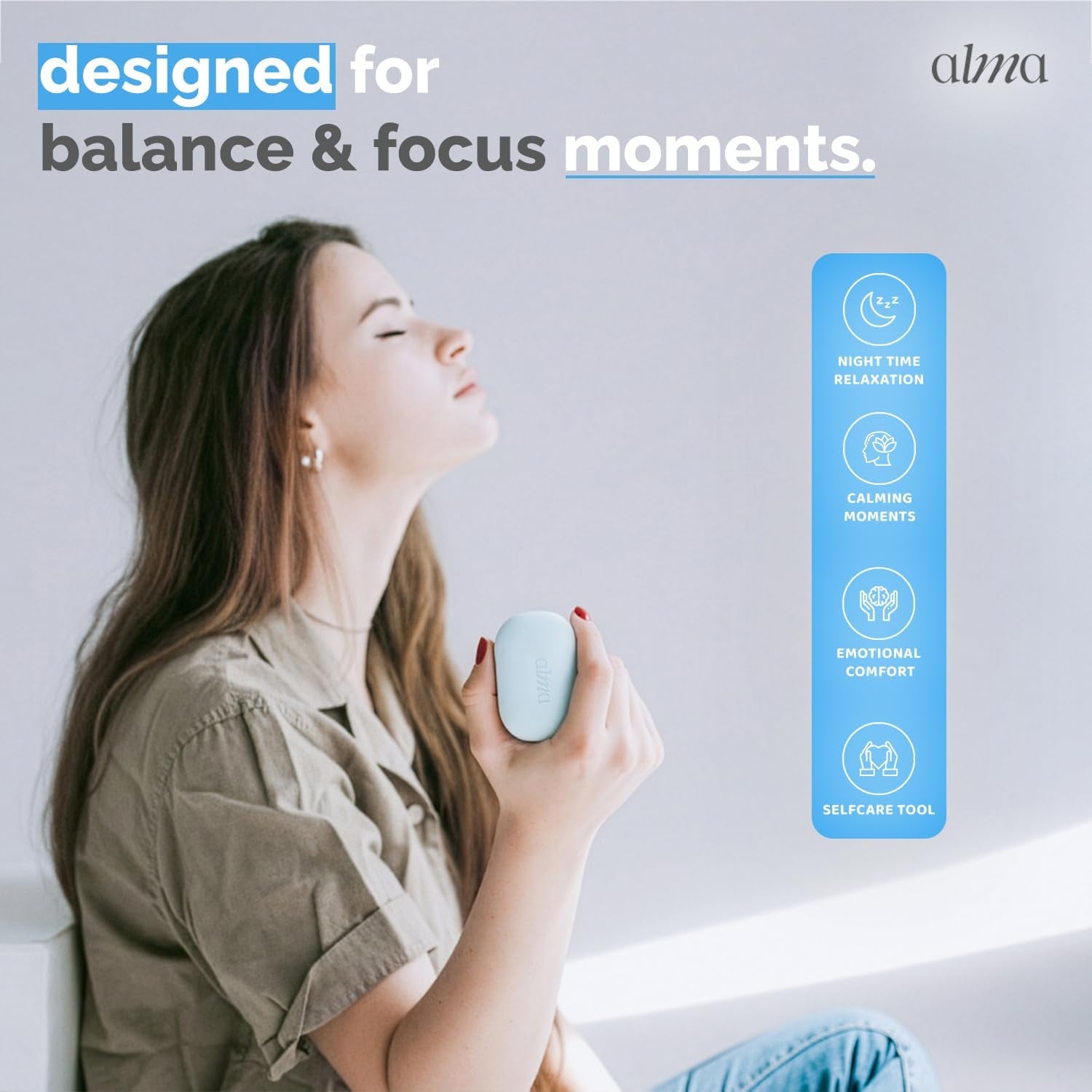 EMDR Tappers by Alma – Bilateral Stimulation Devices & EMDR Equipment | for Therapists & Self-Emdr at Home · IPX7 Waterproof · Soft Silicone · EMDR Ebook + Protocol · up to 3H Battery · Wireless