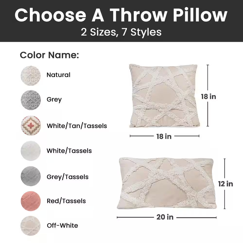 Macrame Natural 20 In. X 12 In. Outdoor Throw Pillow