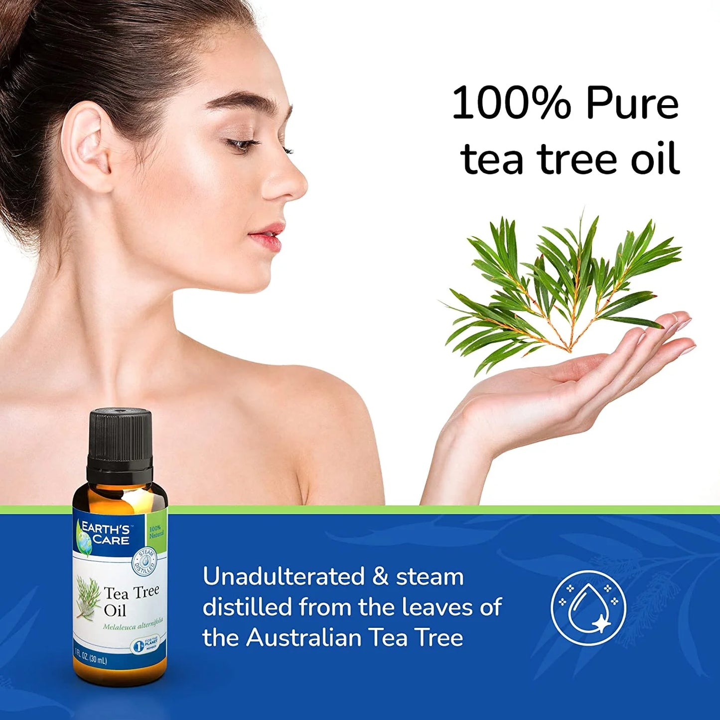 Tea Tree Essential Oil - 100% Pure, Steam Distilled - 1 Fl Oz