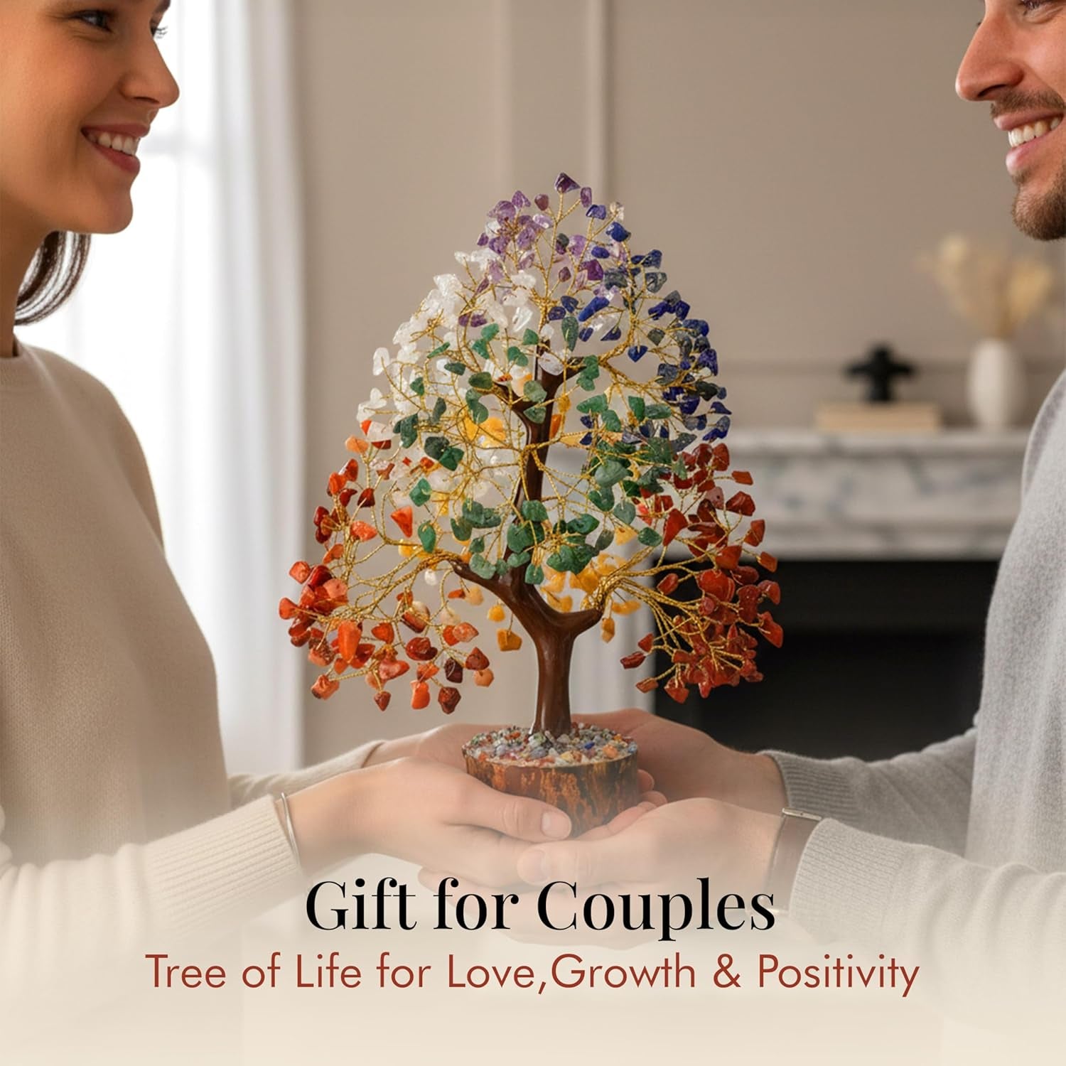 ® the Original 7 Chakra Crystal Tree of Life, Birthday Gifts for Women & Men | Healing Crystals, House Office Decor Tree - Sister, Gifts for Mom, Her House Warming Gift | Women Unique Gift Idea
