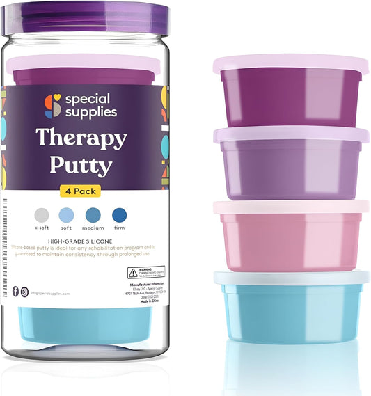 Therapy Putty for Teens and Adults - Resistive Hand Exercise Stress Relief Therapy Putty Kit, Set of 4 Strengths, Three Ounces of Each Putty (Unicorn Colors)