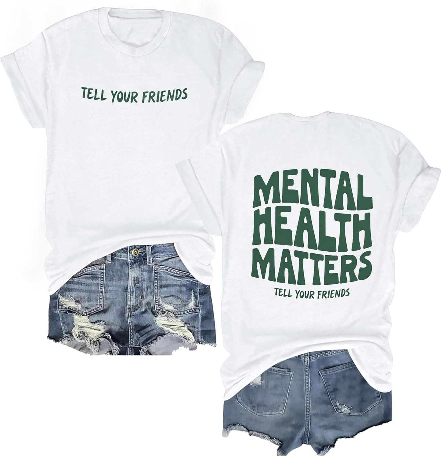 Women'S Mental Health Awareness Shirt Mental Health Matters Graphic Short Sleeve Tee Tops