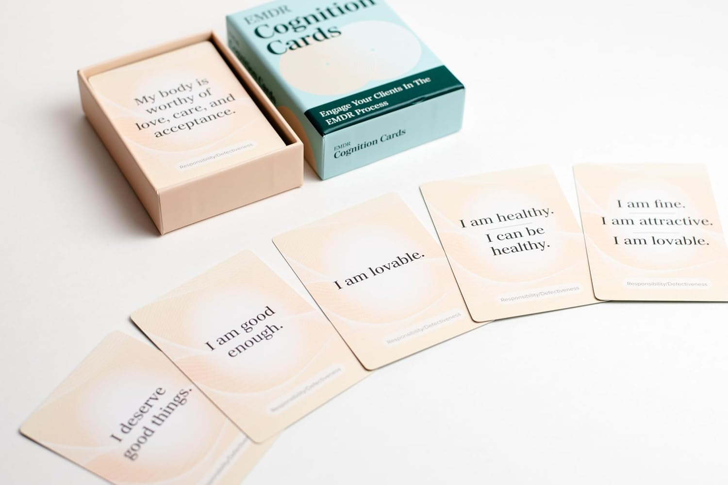 EMDR Cognition Cards | 55 Negative & Positive Cognition Cards | Clinical Resource for EMDR Therapists for Case Conceptualization, Target Selection & Reprocessing |
