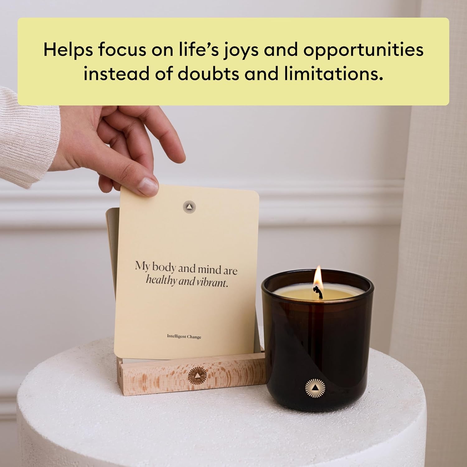 Mindful Affirmations, 52 Positive Affirmation Cards for Women with Display Stand, Daily Affirmations for Inspiration, Mindfulness & Self Care, Unique Gifts for Women and Men