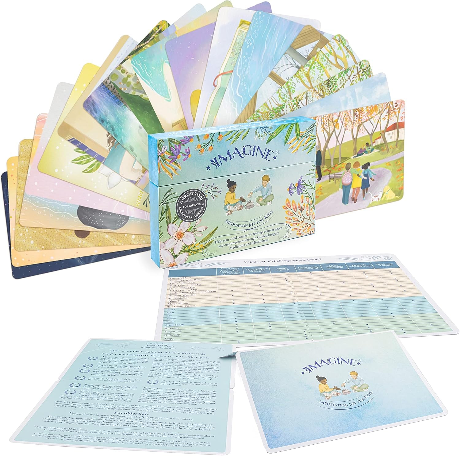 Meditation Kit for Kids - Award-Winning Mindfulness Kit of XL Cards with Calming Guided Meditations for Empowerment, Focus and Relaxation. Great for Parents, Teachers and Therapists.